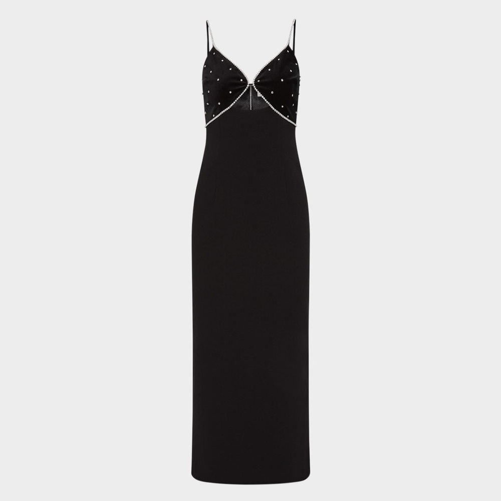 Rebecca Vallance Giovanna Crystal Embellished Cutout Midi Dress